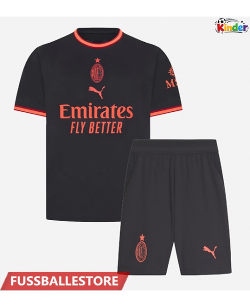 Günstige AC Milan Adrien Rabiot #12 3rd trikot Kinder 2026-27 Kurzarm (+ Kurze Hosen)